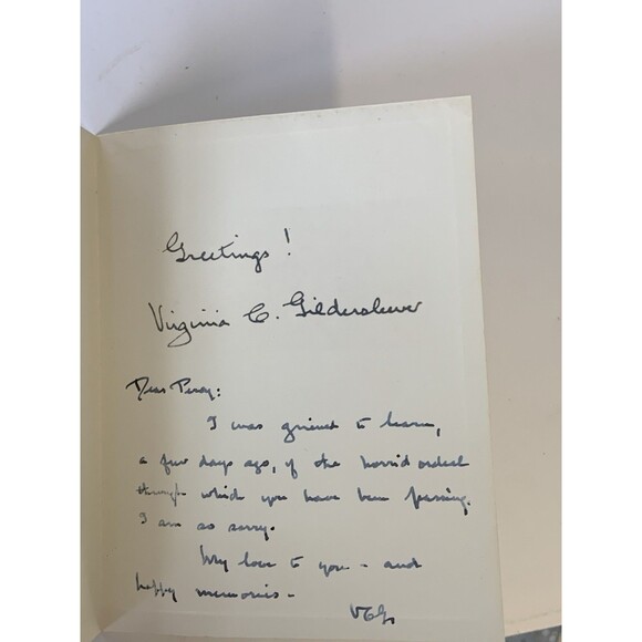 SIGNED Book + signed letter / Many a Good Crusade / Virginia Gildersleeve / 1955 - Picture 3 of 12